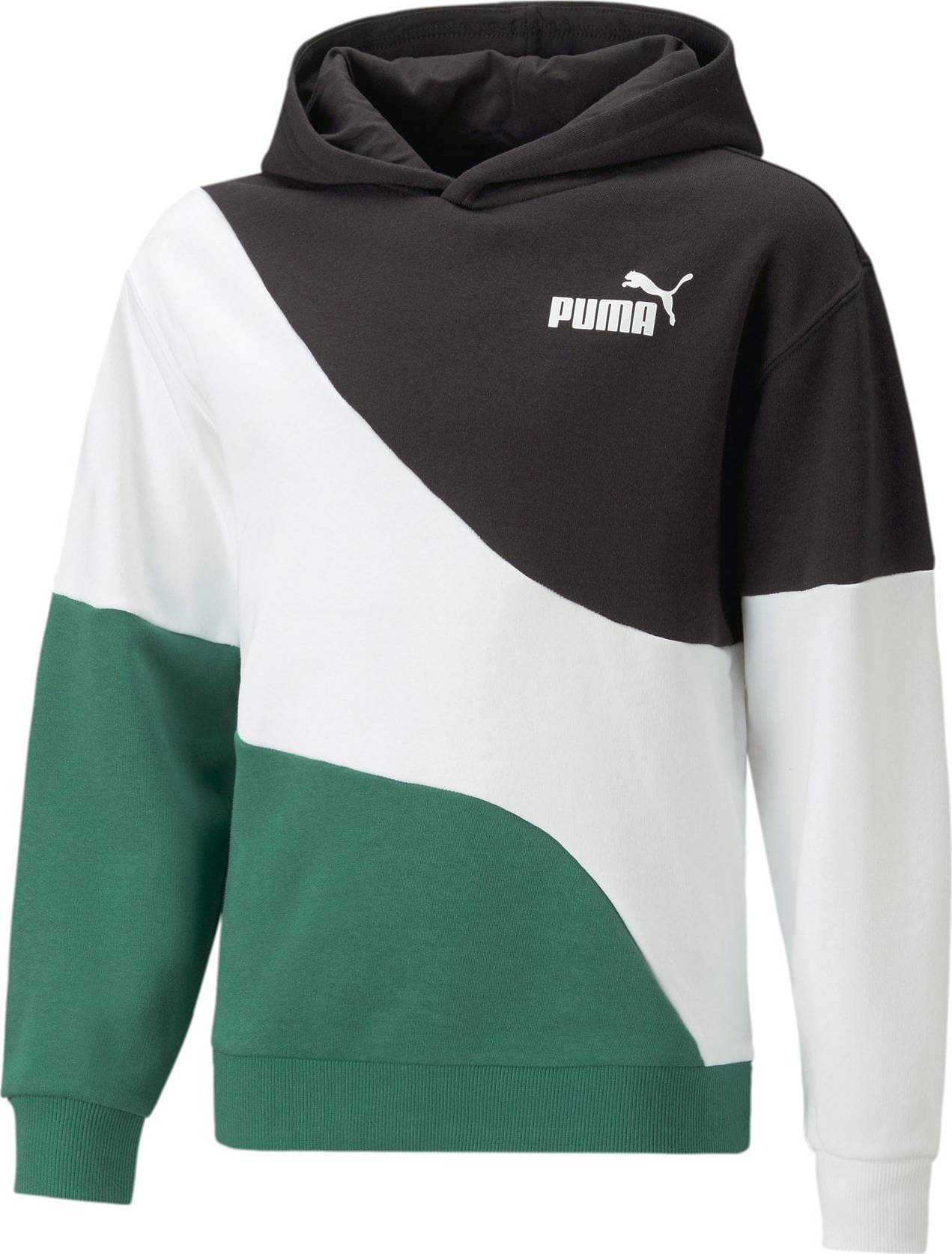 PUMA Mikina zelená / černá / bílá