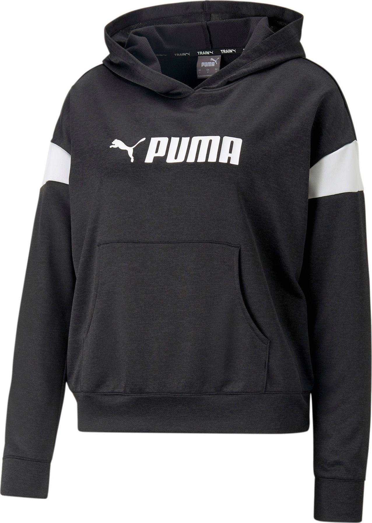 PUMA Sportovní mikina černá / bílá