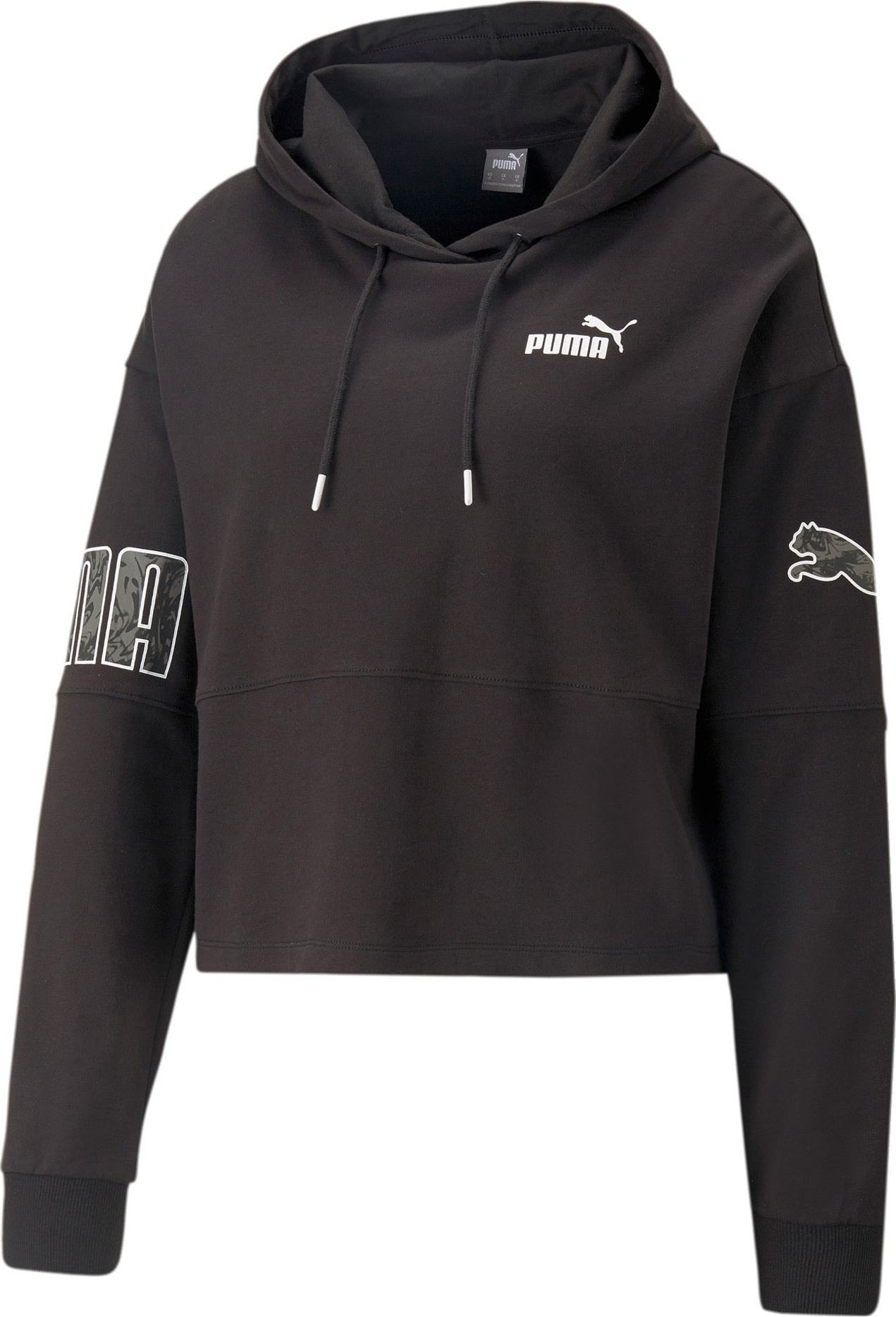 PUMA Sportovní mikina 'POWER' kámen / černá / bílá