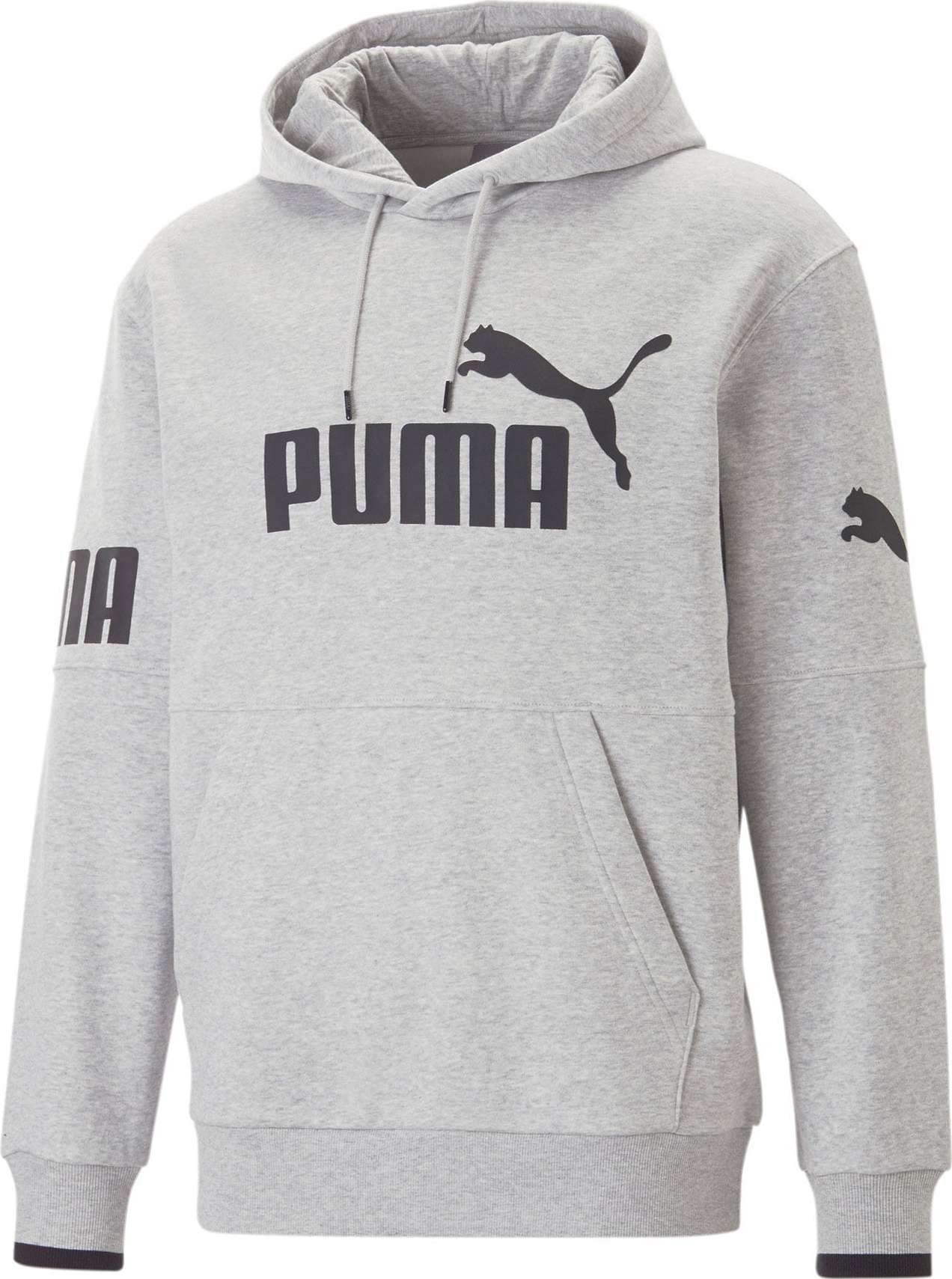 PUMA Sportovní mikina 'POWER' šedý melír / černá