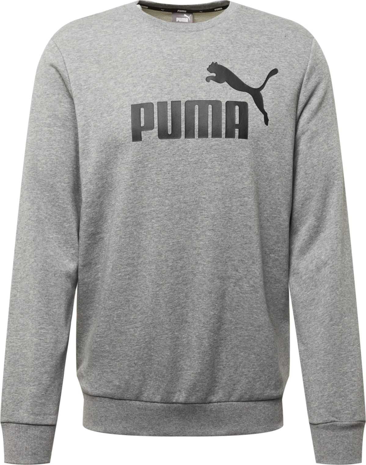 PUMA Sportovní mikina šedý melír / černá