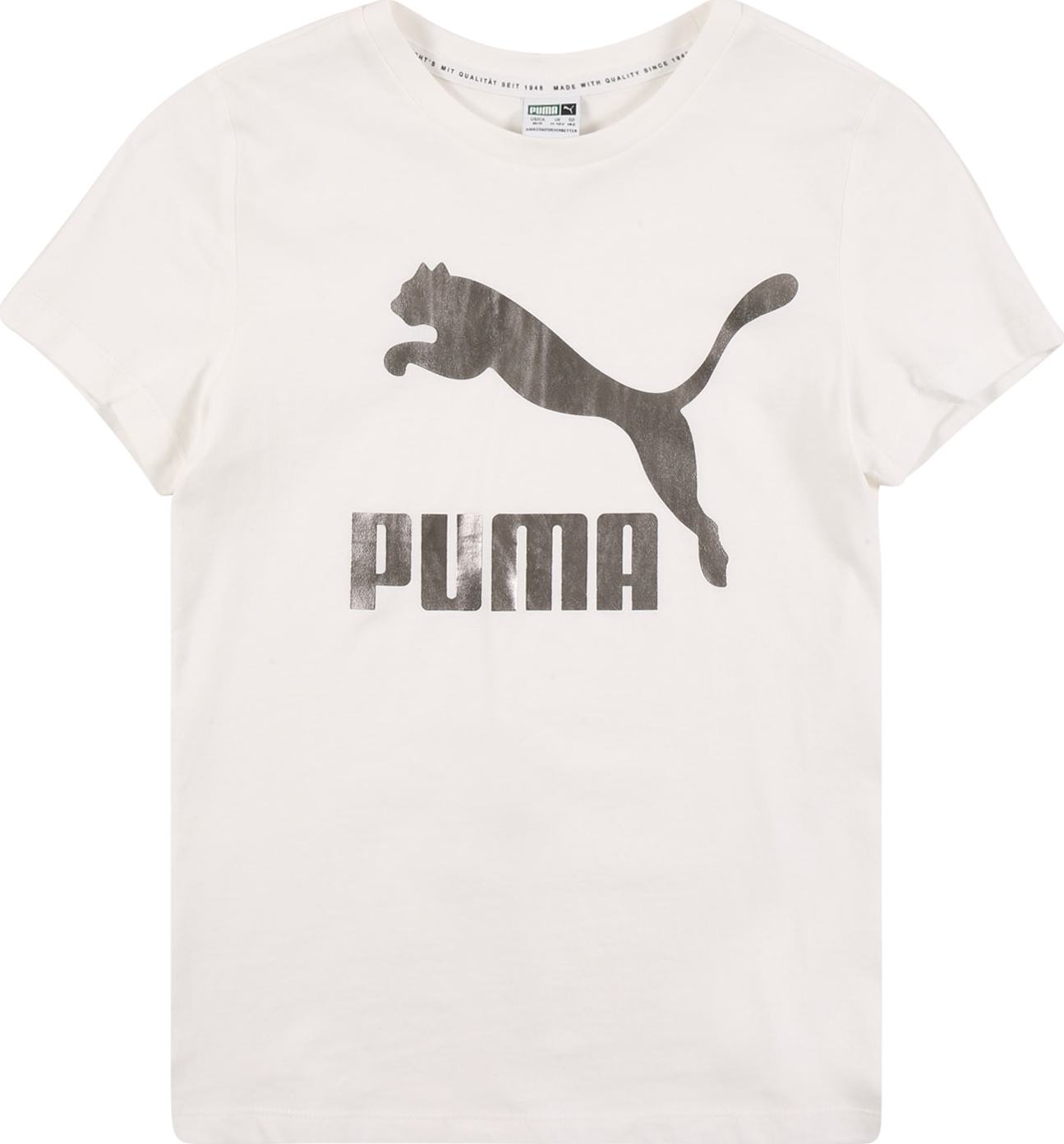 PUMA Tričko stříbrná / bílá