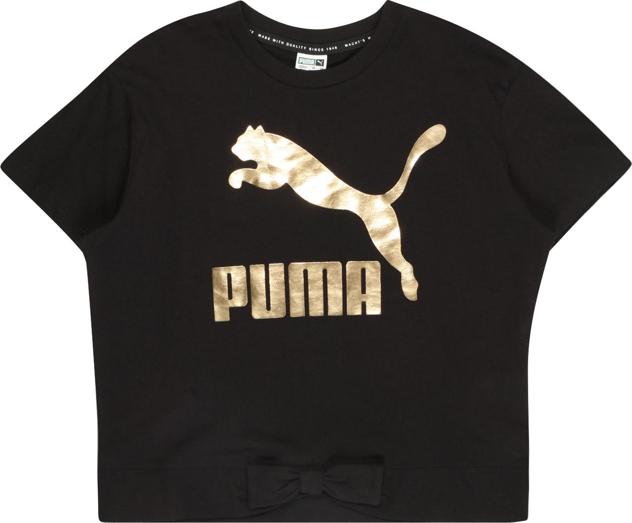 PUMA Tričko zlatá / černá