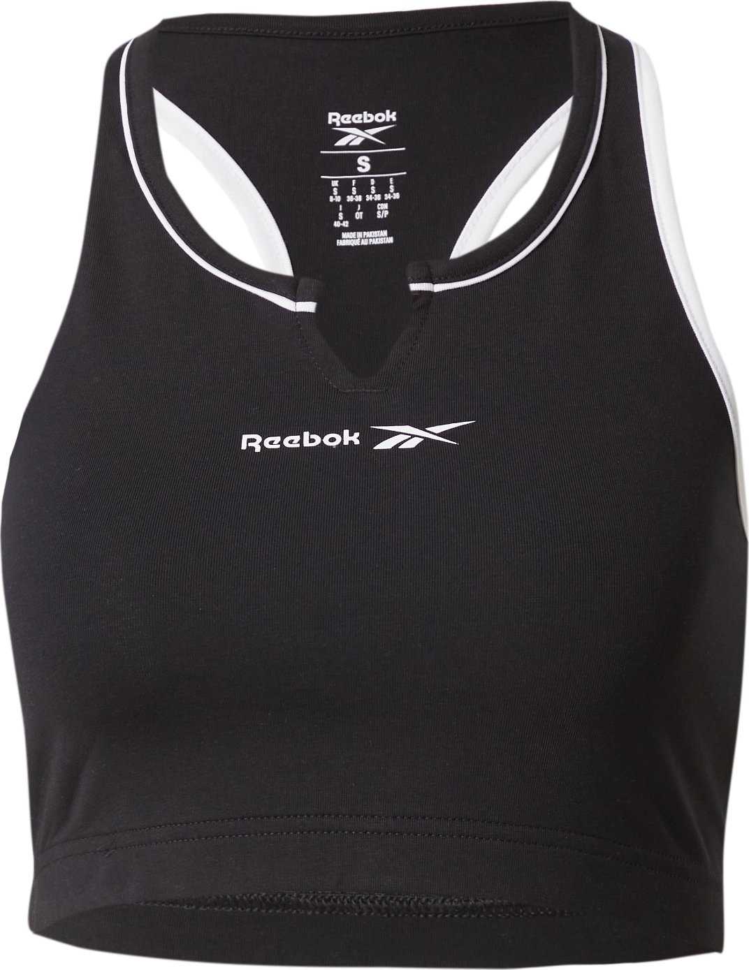 Reebok Sport Sportovní podprsenka 'RIE' černá / bílá