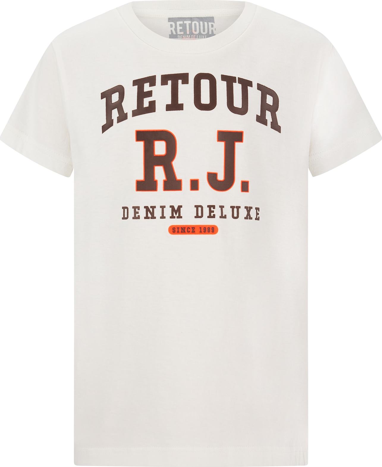 Retour Jeans Tričko hnědá / oranžová / bílá