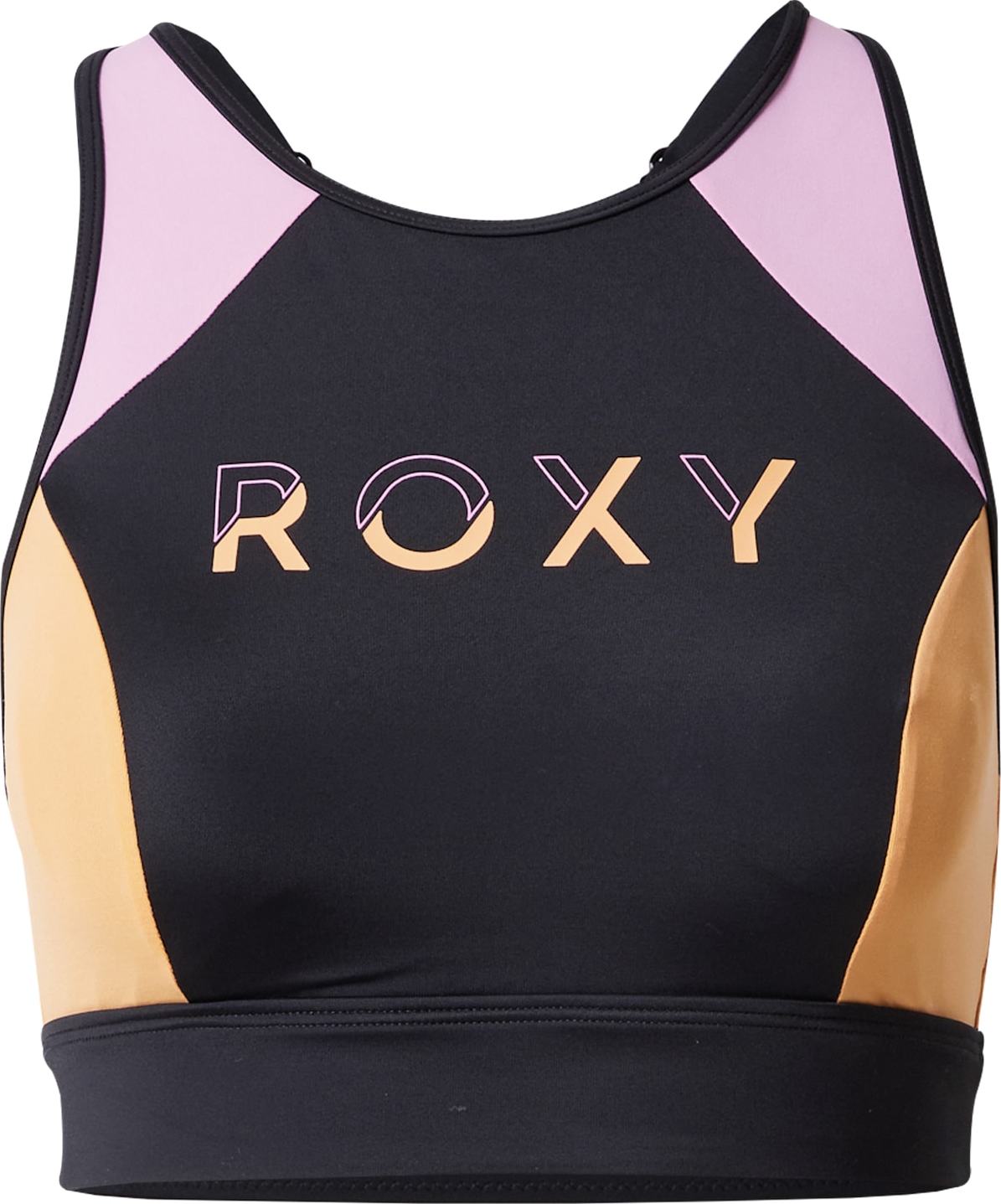 ROXY Sportovní podprsenka antracitová / orchidej / meruňková