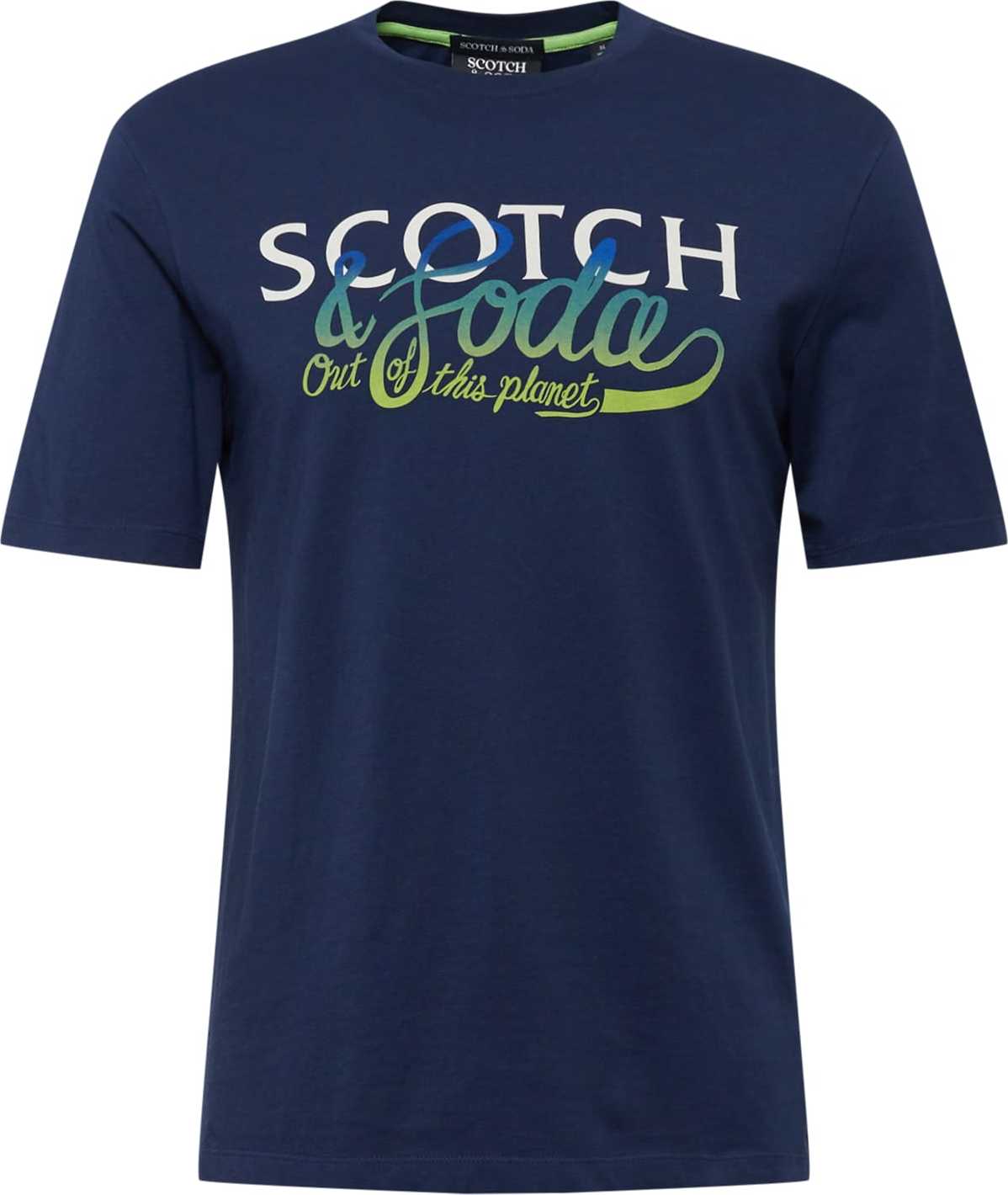 SCOTCH & SODA Tričko modrá / námořnická modř / světle zelená / bílá