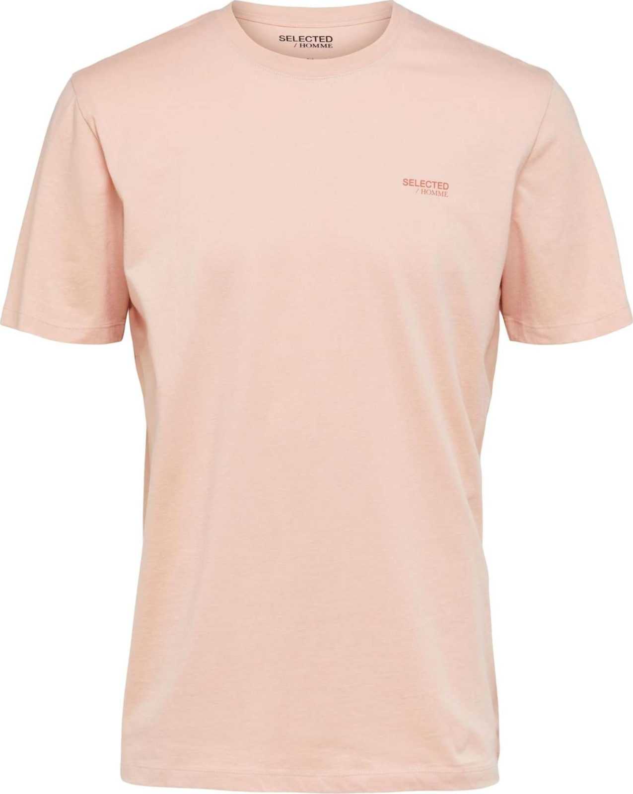 SELECTED HOMME Tričko 'Aspen' pink / pastelově růžová