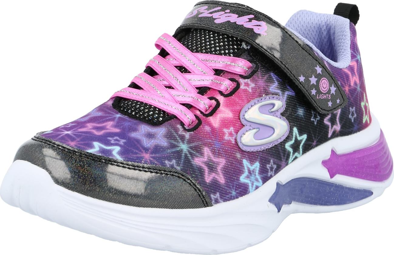 SKECHERS Tenisky nefritová / svítivě fialová / fuchsiová / černá