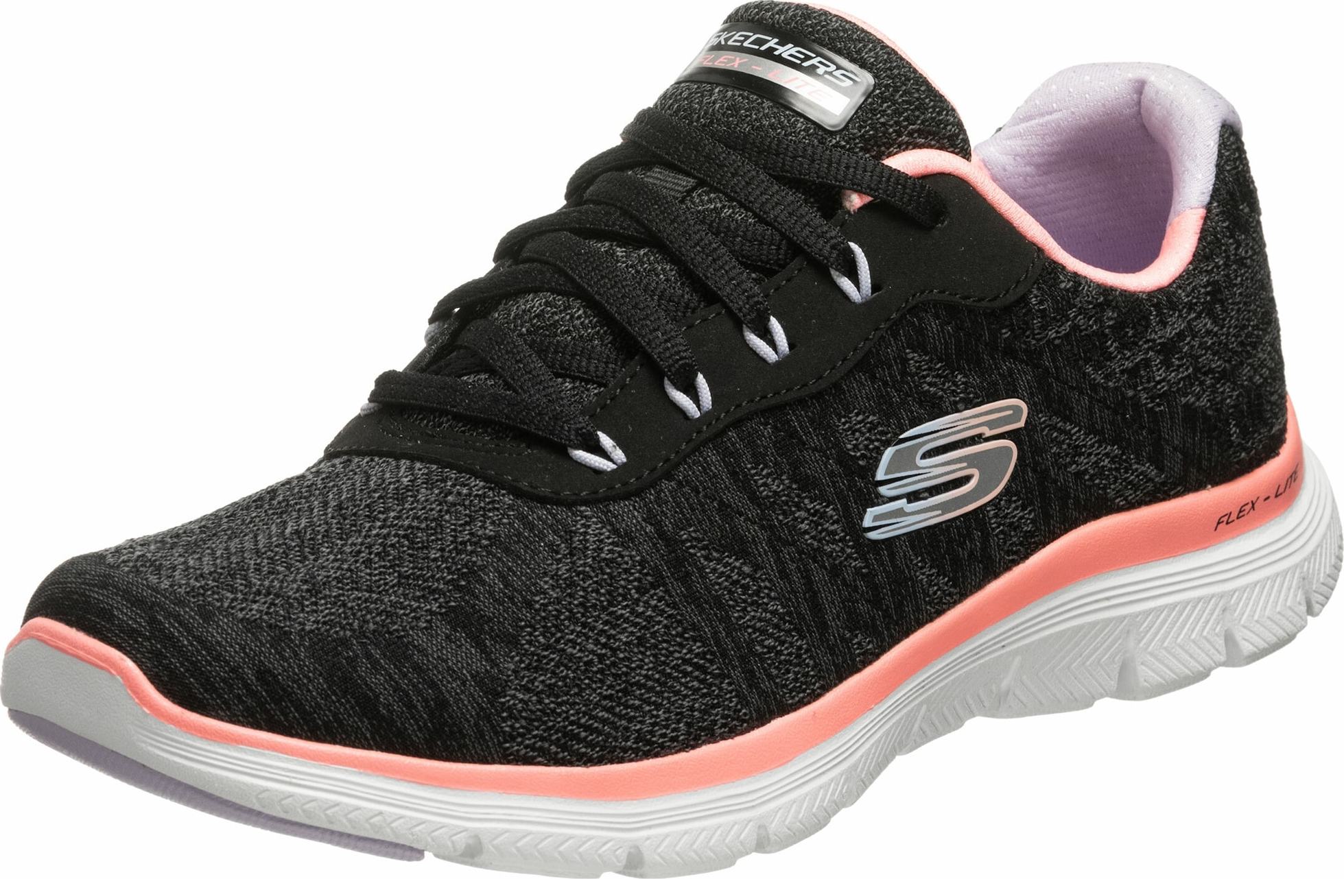 SKECHERS Tenisky šedá / pink / černá / bílá