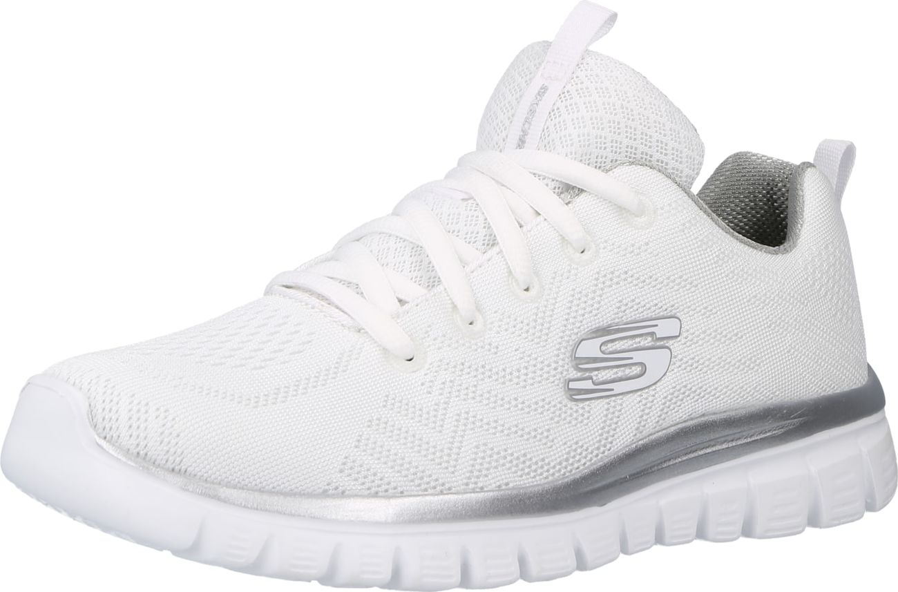 SKECHERS Tenisky stříbrná / bílá