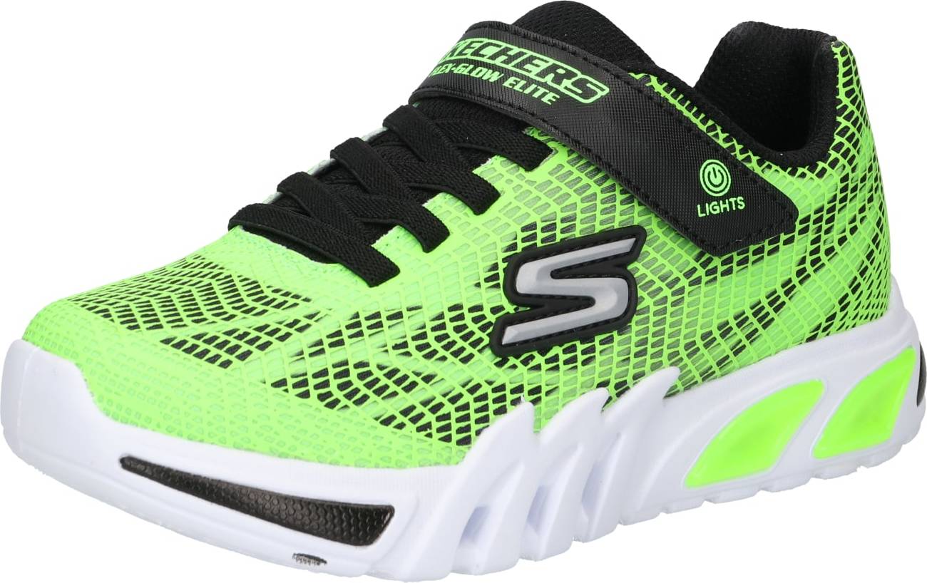 SKECHERS Tenisky stříbrně šedá / limetková / černá