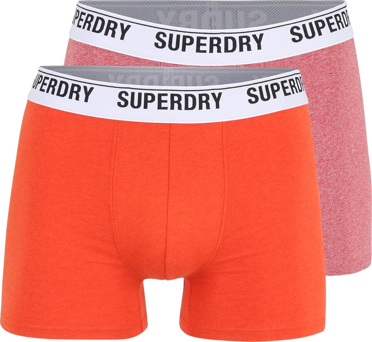 Superdry Boxerky oranžová / červený melír / černá / bílá