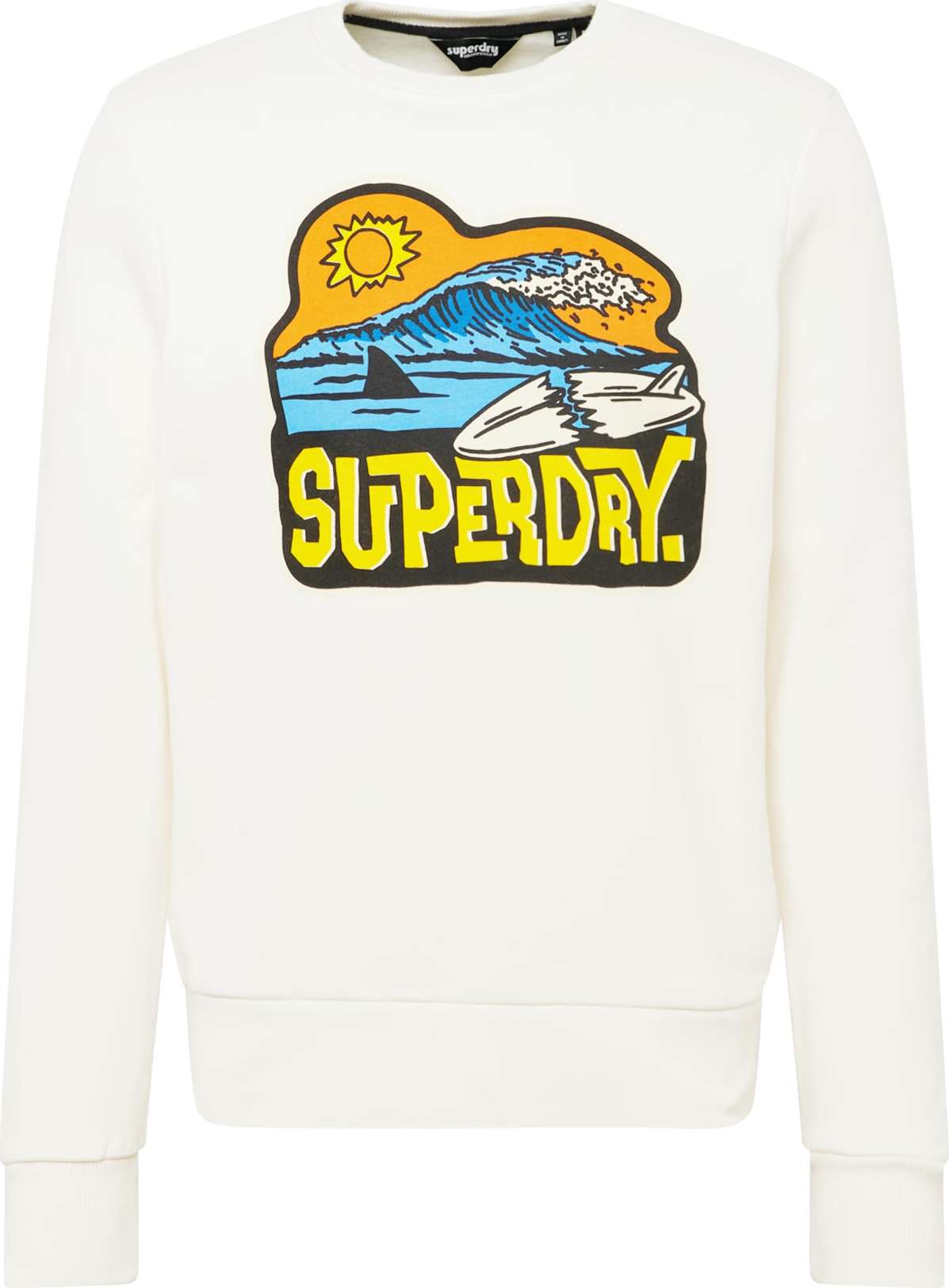 Superdry Mikina aqua modrá / žlutá / oranžová / barva vaječné skořápky