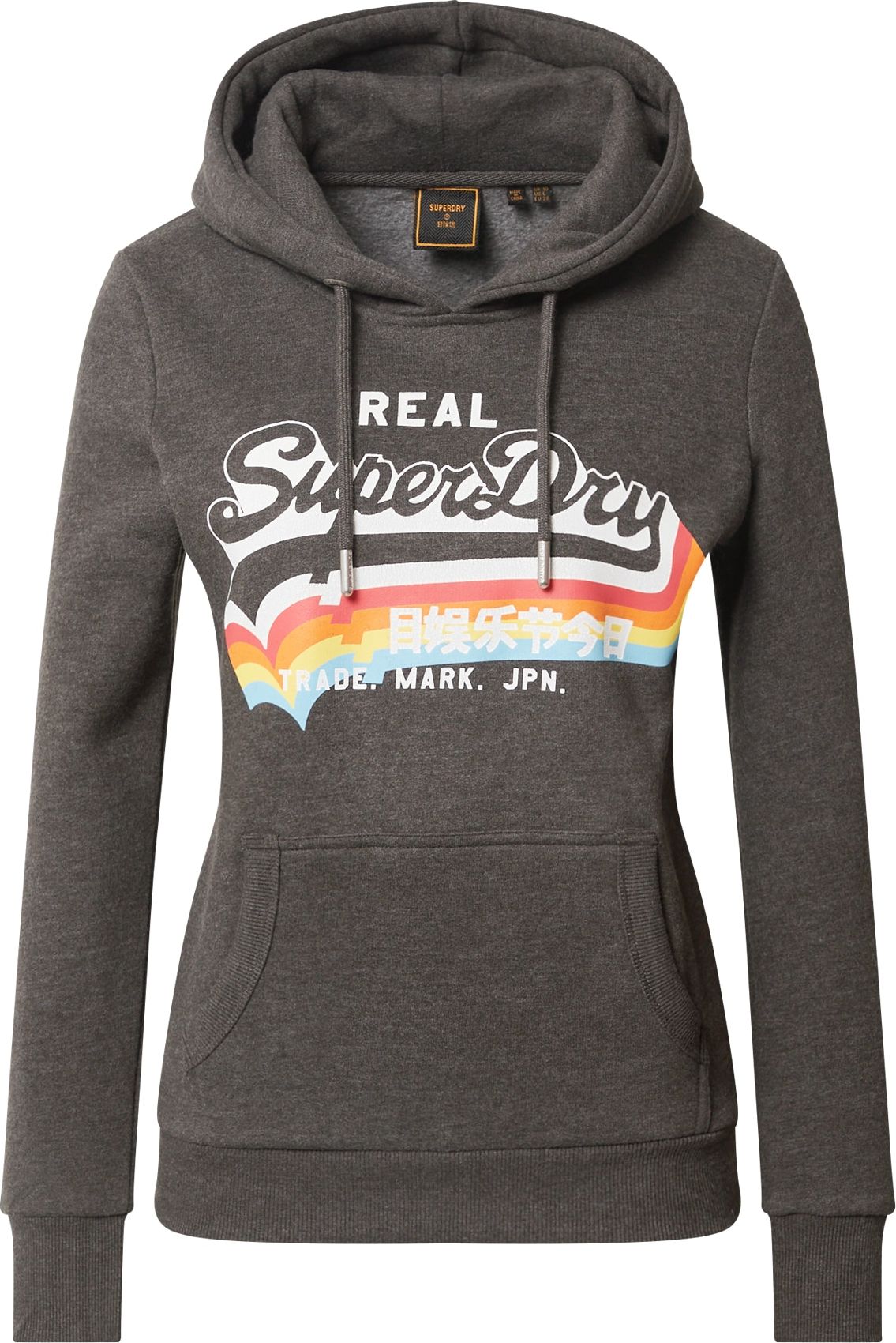 Superdry Mikina tmavě šedá / mix barev