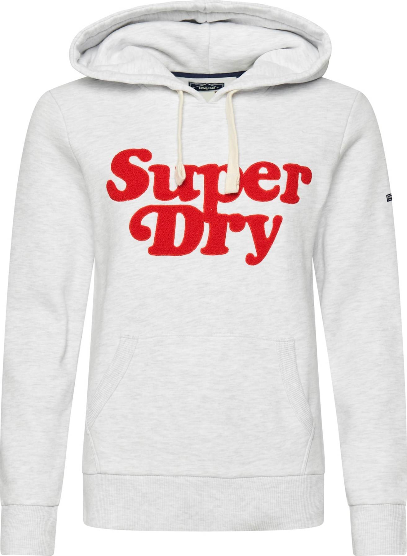 Superdry Mikina šedý melír / červená