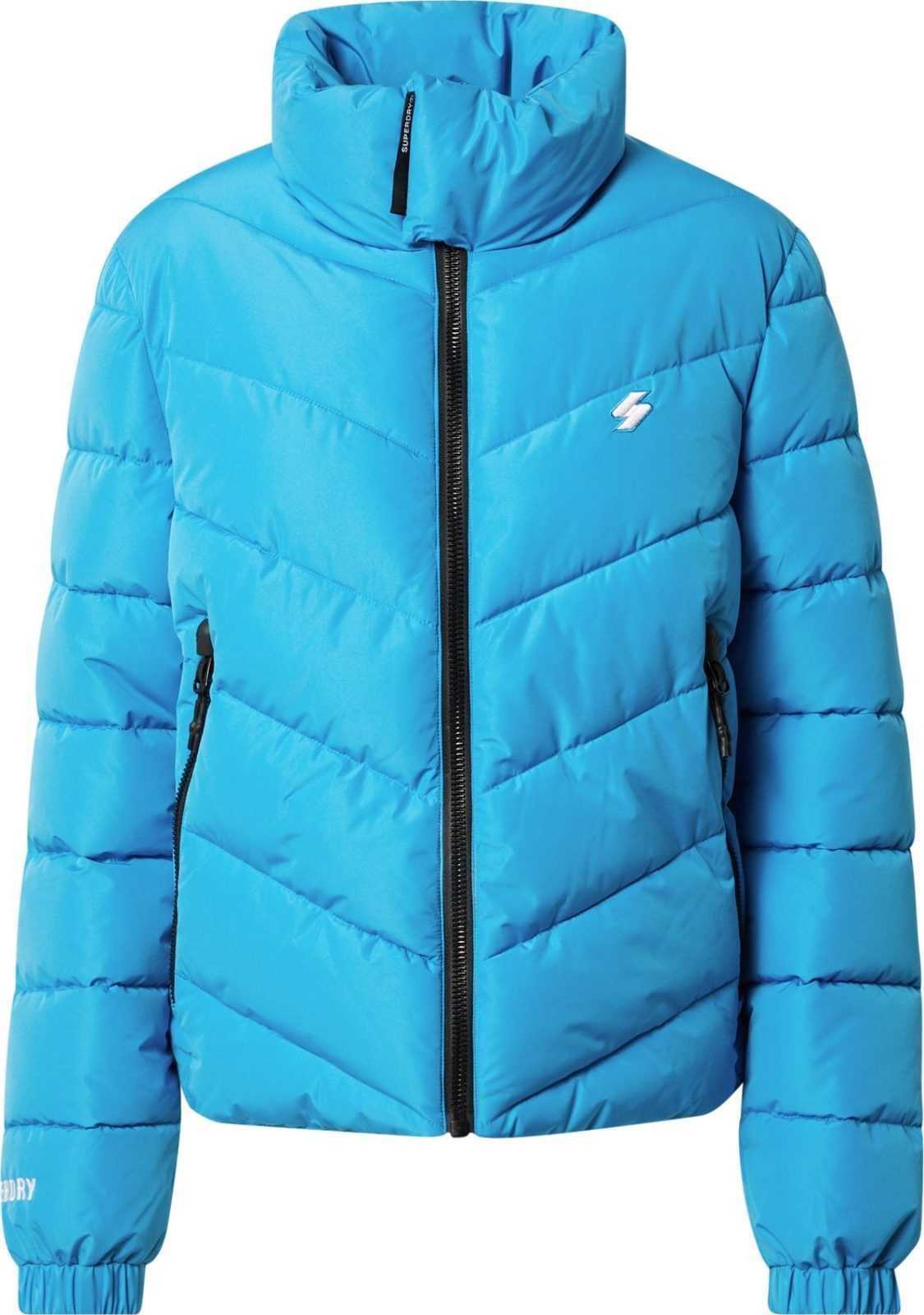 Superdry Přechodná bunda tyrkysová / bílá