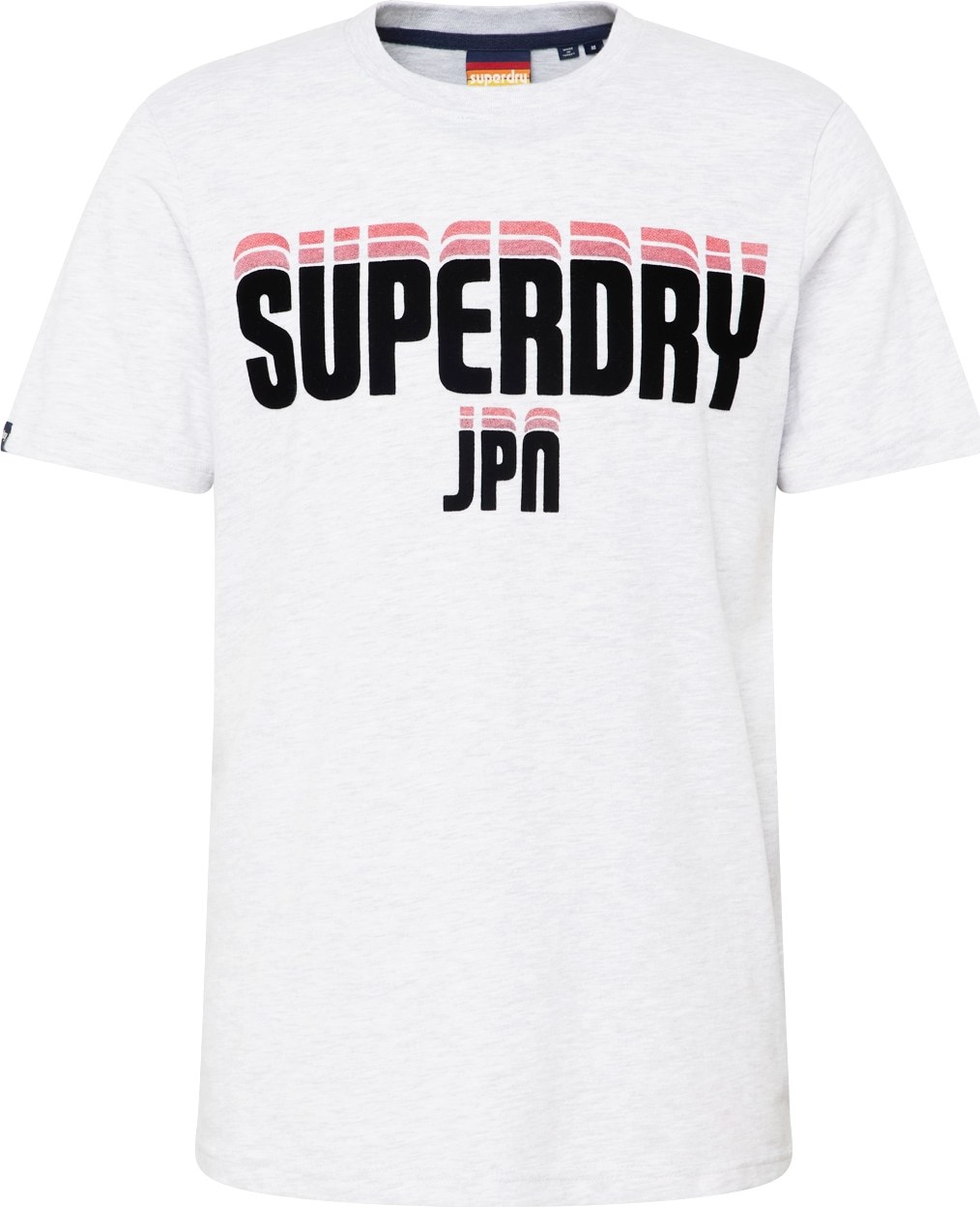 Superdry Tričko šedý melír / melounová / černá