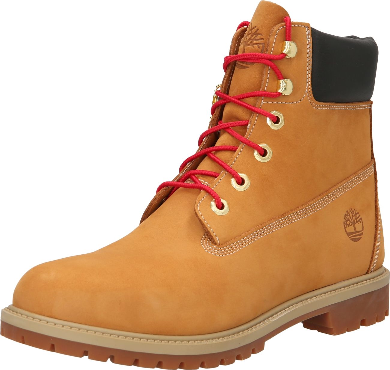 TIMBERLAND Šněrovací kozačky karamelová / černá