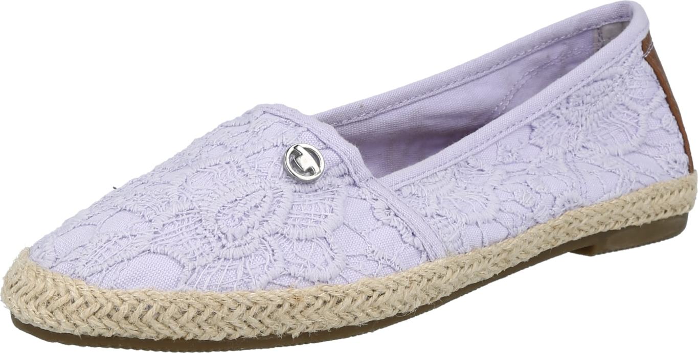 TOM TAILOR Espadrilky hnědá / lenvandulová / stříbrná