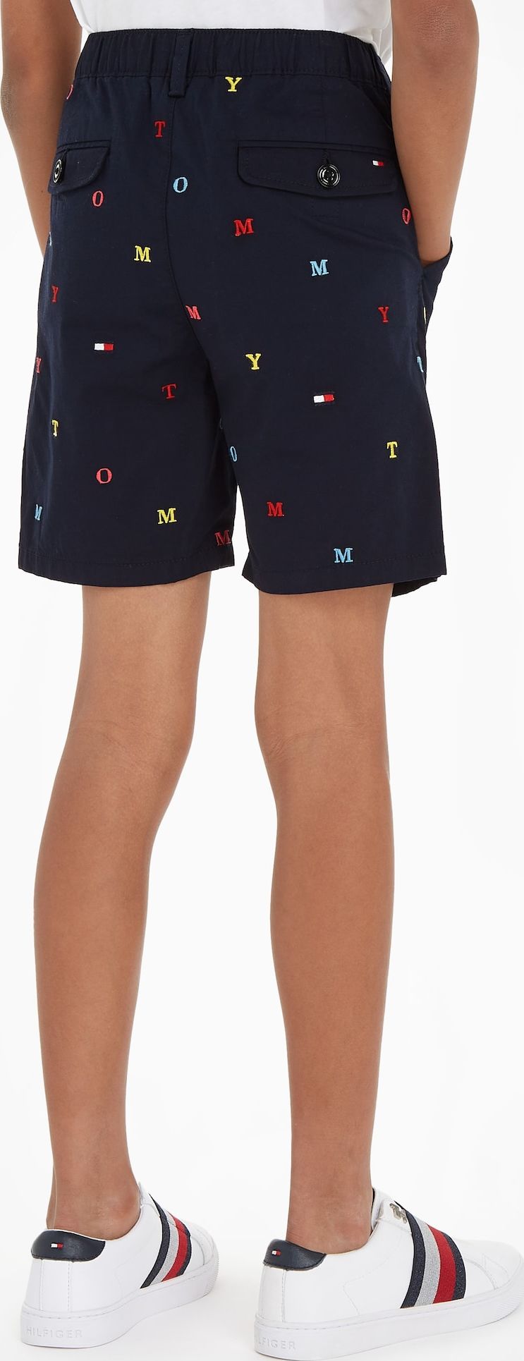 TOMMY HILFIGER Kalhoty 'EMBRO' modrá / marine modrá / žlutá / červená / bílá