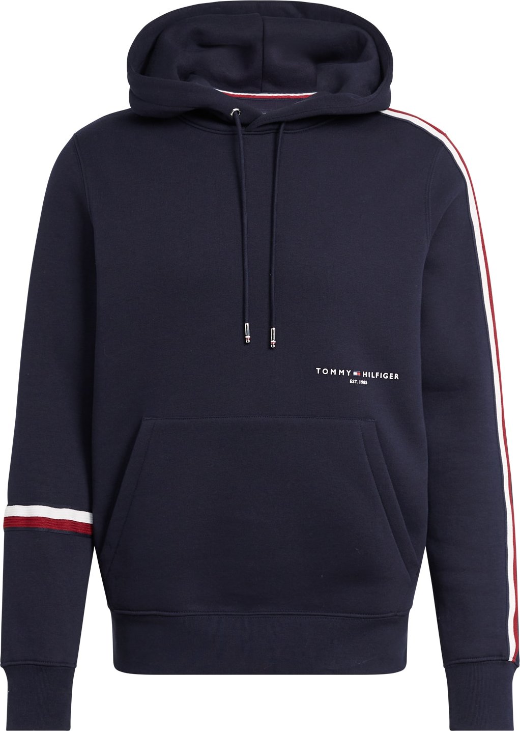 TOMMY HILFIGER Mikina marine modrá / krvavě červená / bílá