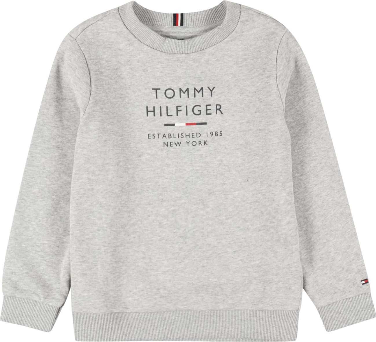 TOMMY HILFIGER Mikina námořnická modř / grafitová / šedý melír / červená