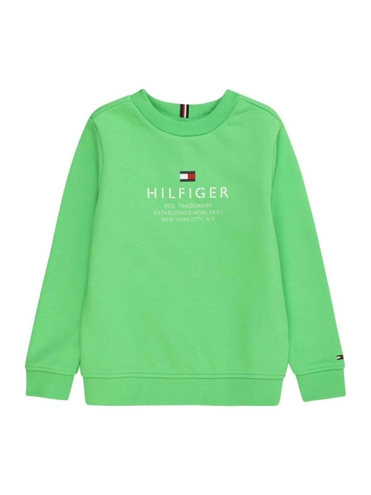 TOMMY HILFIGER Mikina námořnická modř / svítivě zelená / červená / bílá