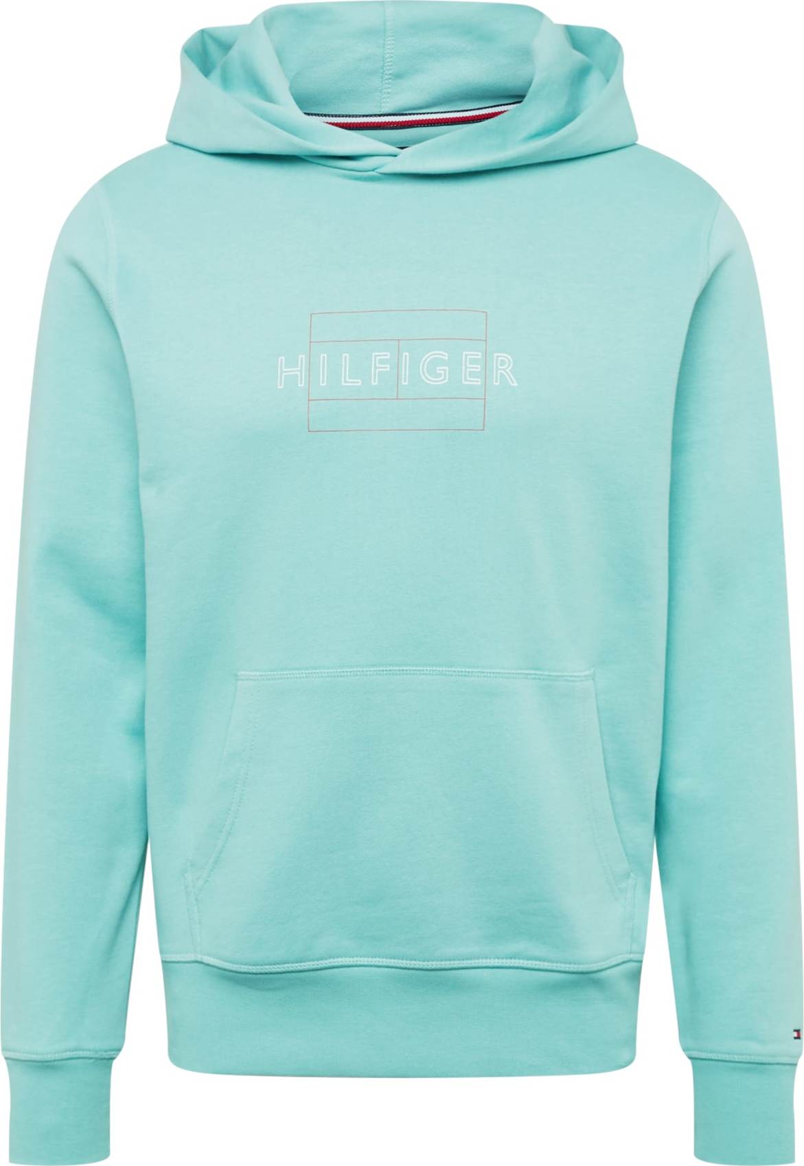 TOMMY HILFIGER Mikina nefritová / červená / bílá