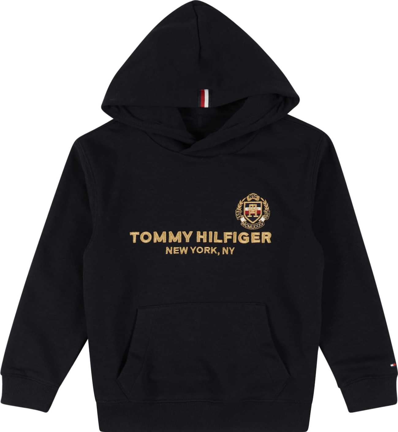 TOMMY HILFIGER Mikina tmavě modrá / zlatá / červená / bílá