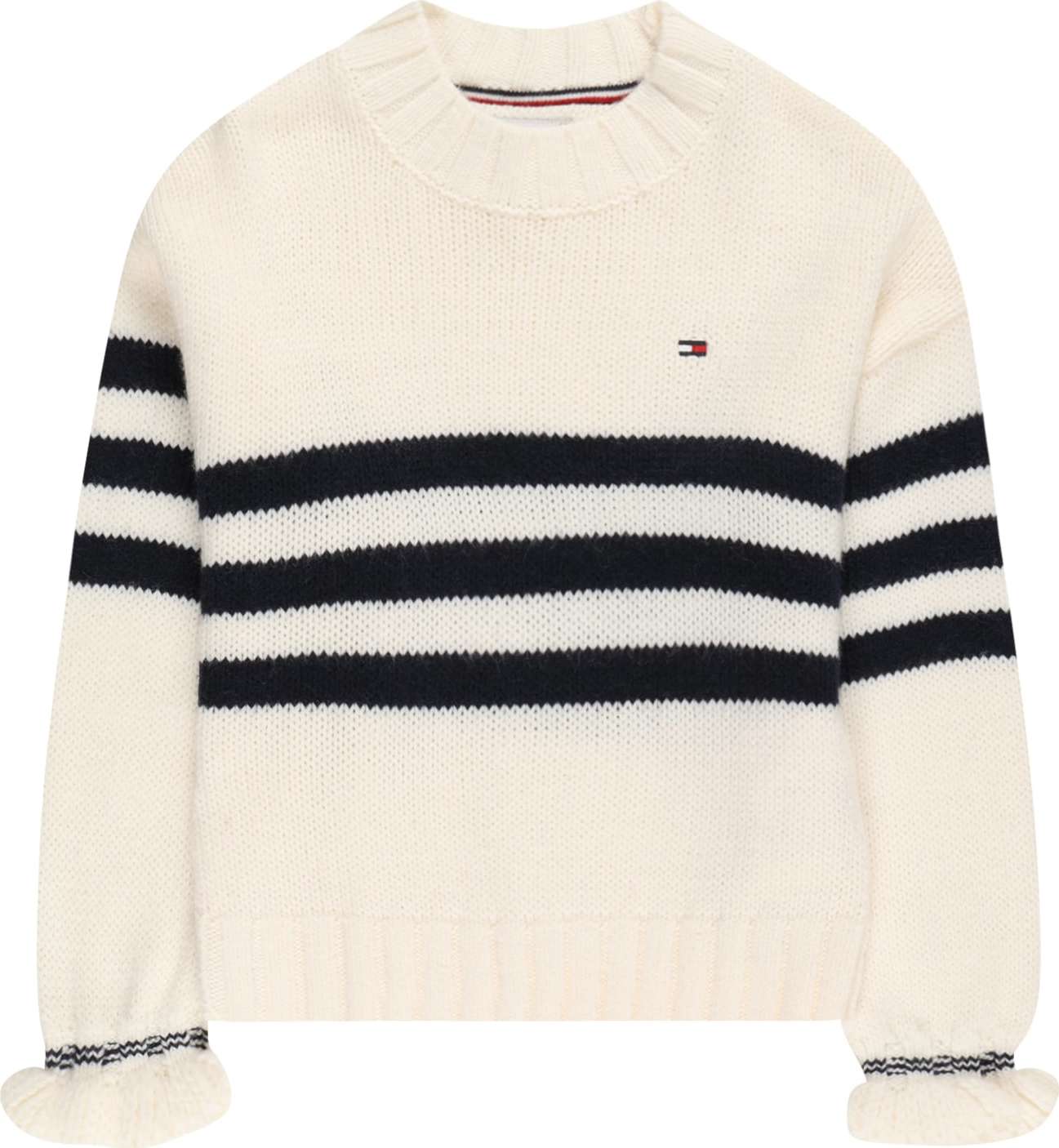 TOMMY HILFIGER Svetr krémová / noční modrá / červená