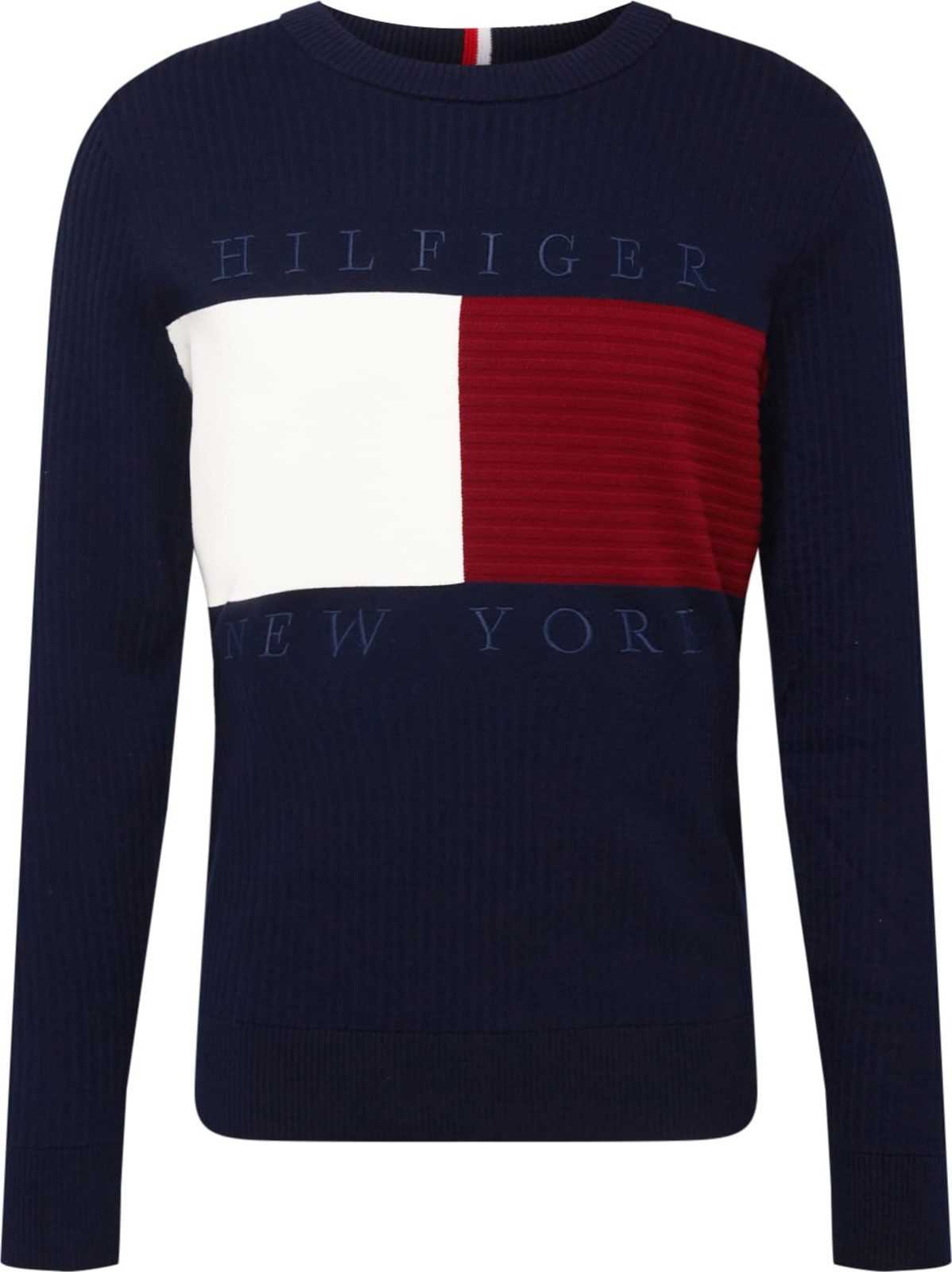 TOMMY HILFIGER Svetr noční modrá / krvavě červená / bílá