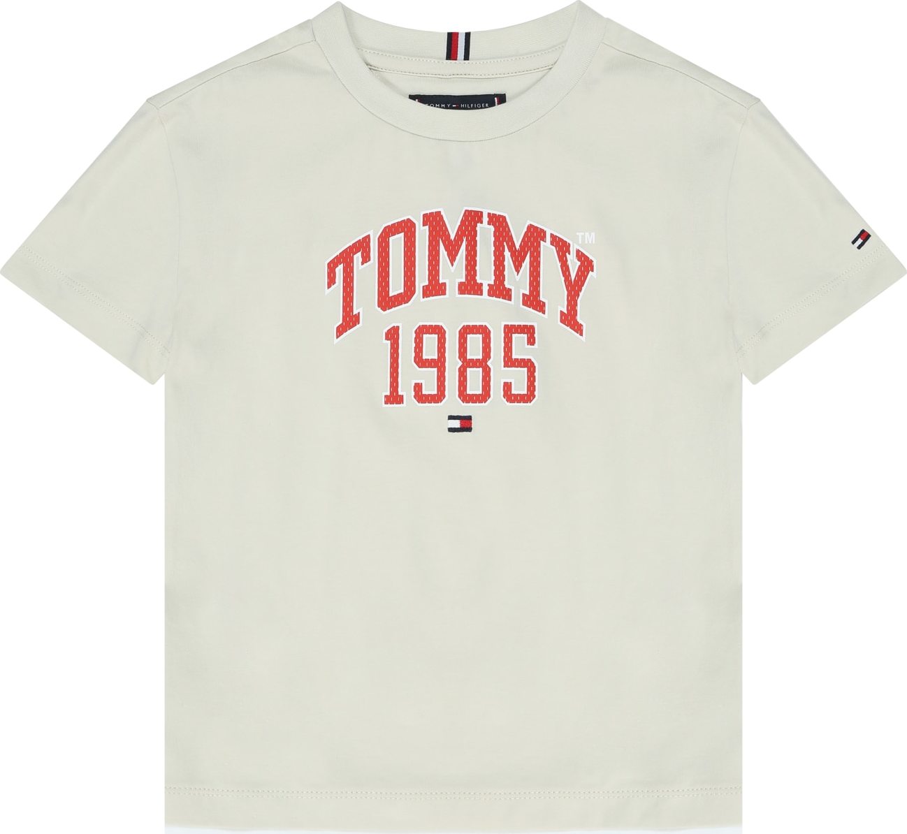 TOMMY HILFIGER Tričko béžová / krvavě červená