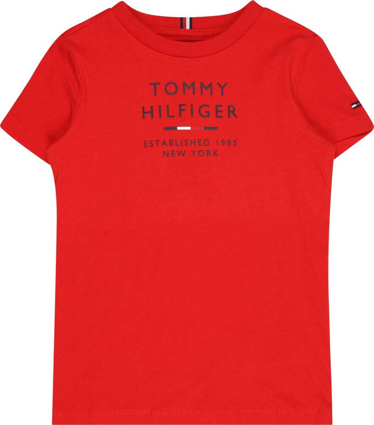 TOMMY HILFIGER Tričko tmavě modrá / červená