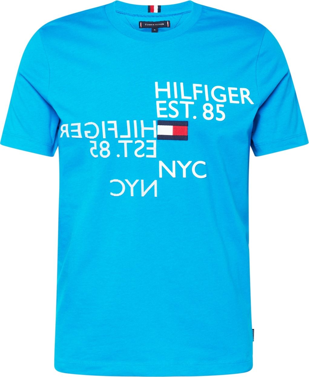 TOMMY HILFIGER Tričko marine modrá / azurová / červená / bílá