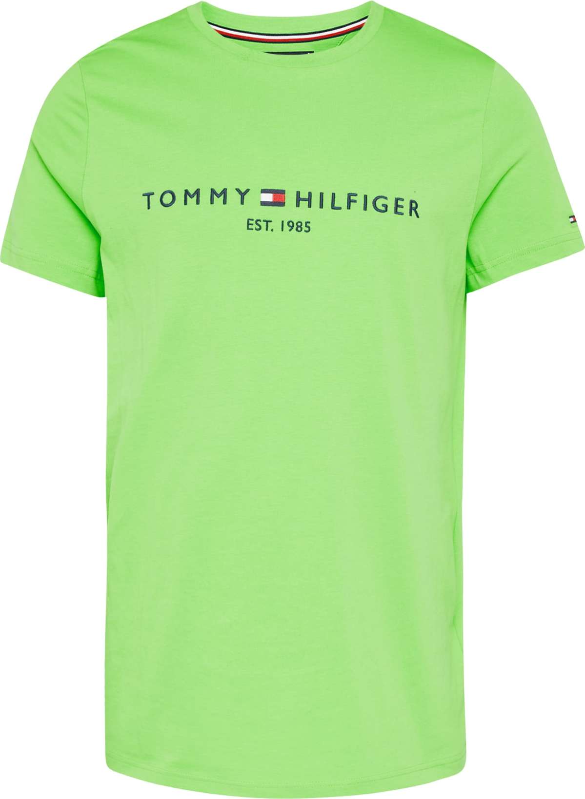 TOMMY HILFIGER Tričko námořnická modř / limetková / červená / bílá