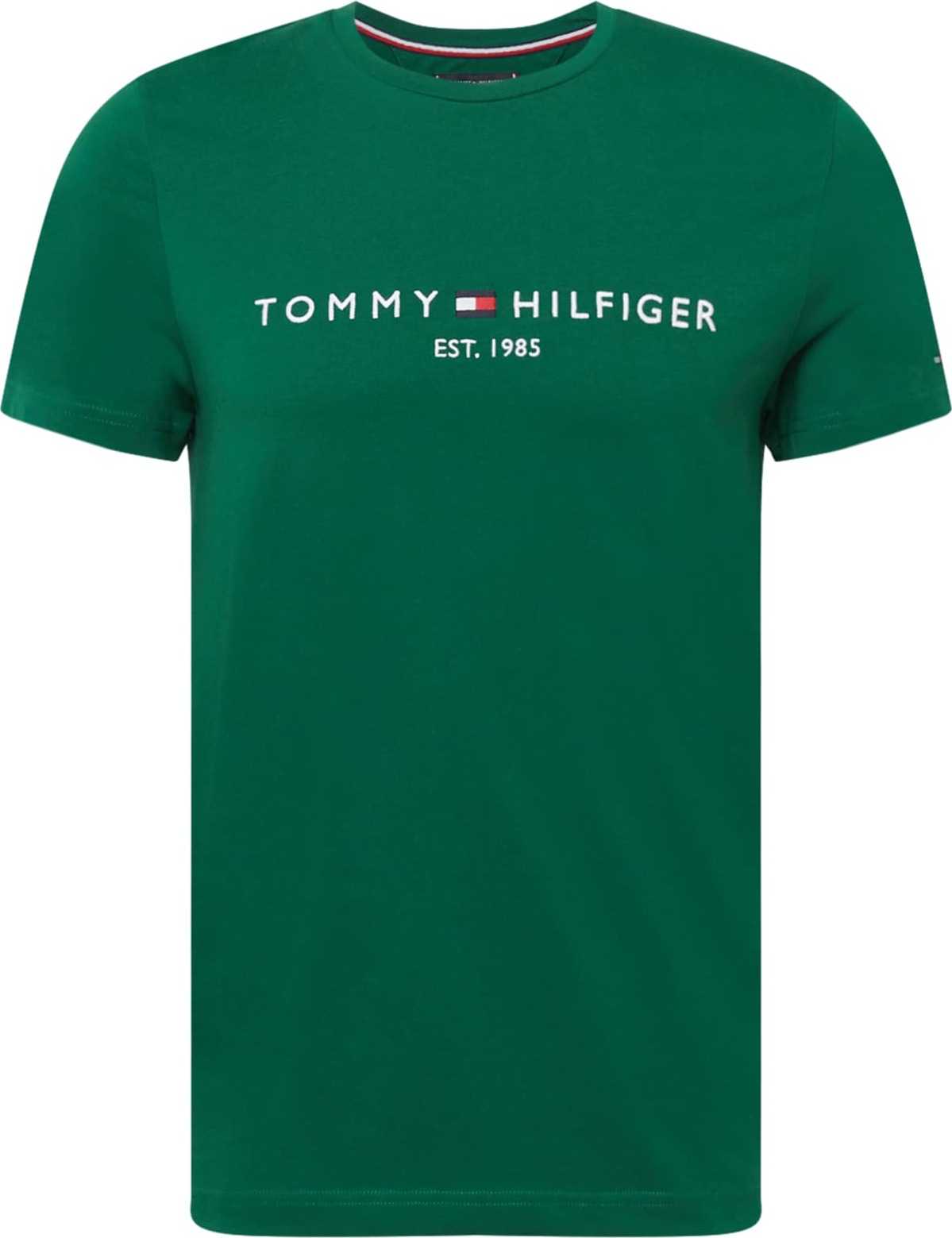 TOMMY HILFIGER Tričko námořnická modř / tmavě zelená / červená / bílá