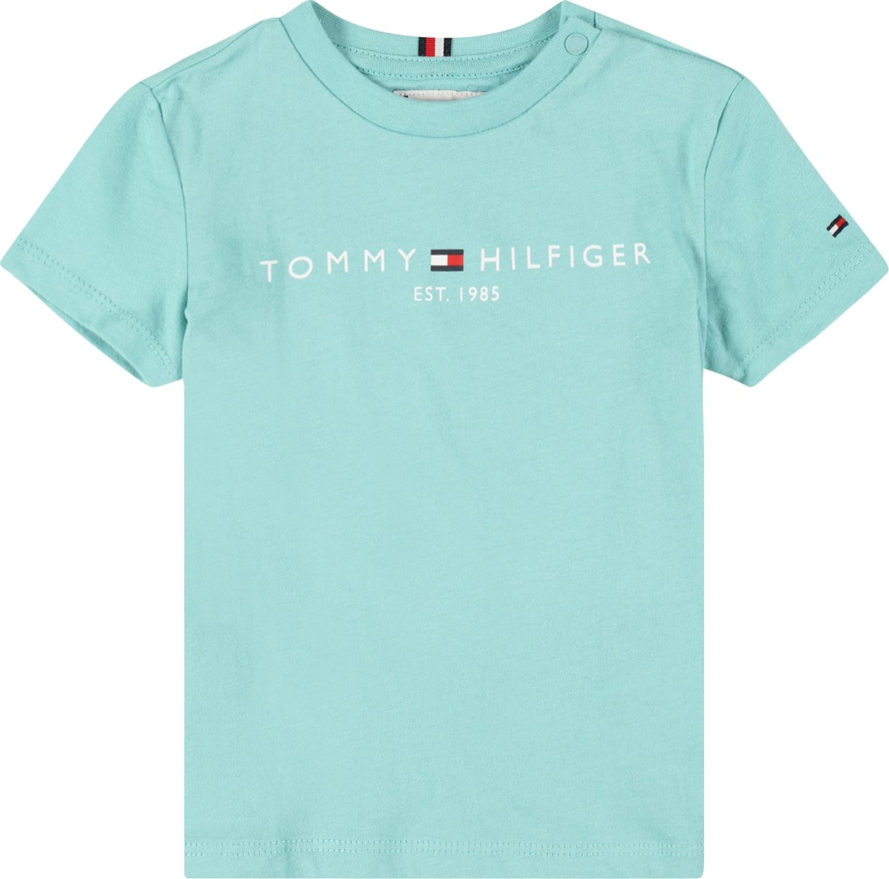 TOMMY HILFIGER Tričko námořnická modř / aqua modrá / červená / bílá