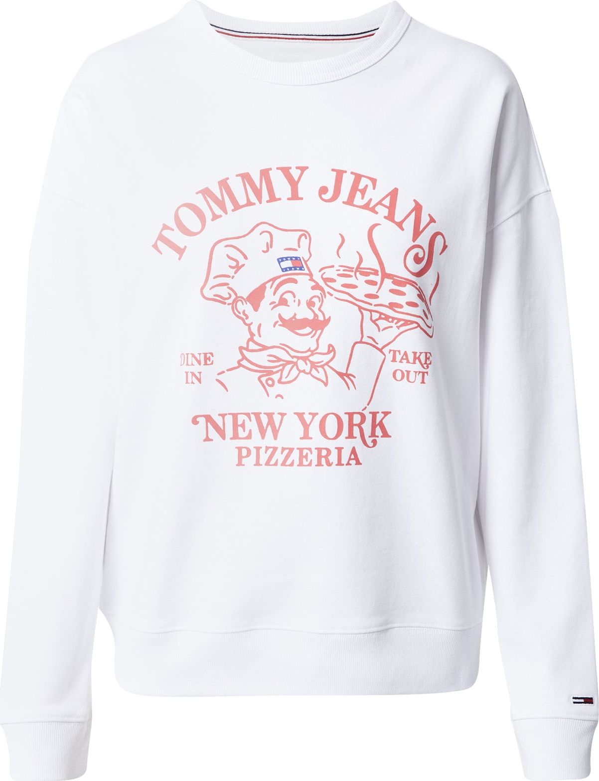 Tommy Jeans Mikina červená / bílá