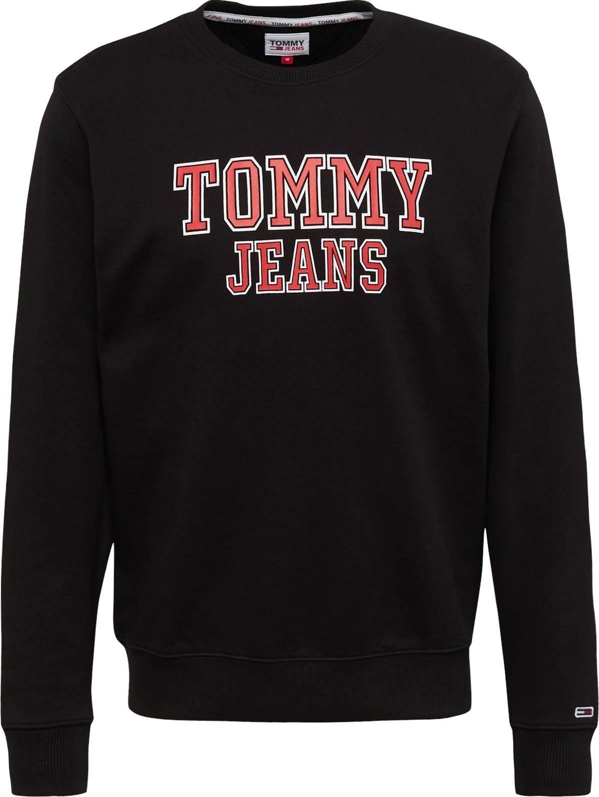 Tommy Jeans Mikina červená / černá / bílá