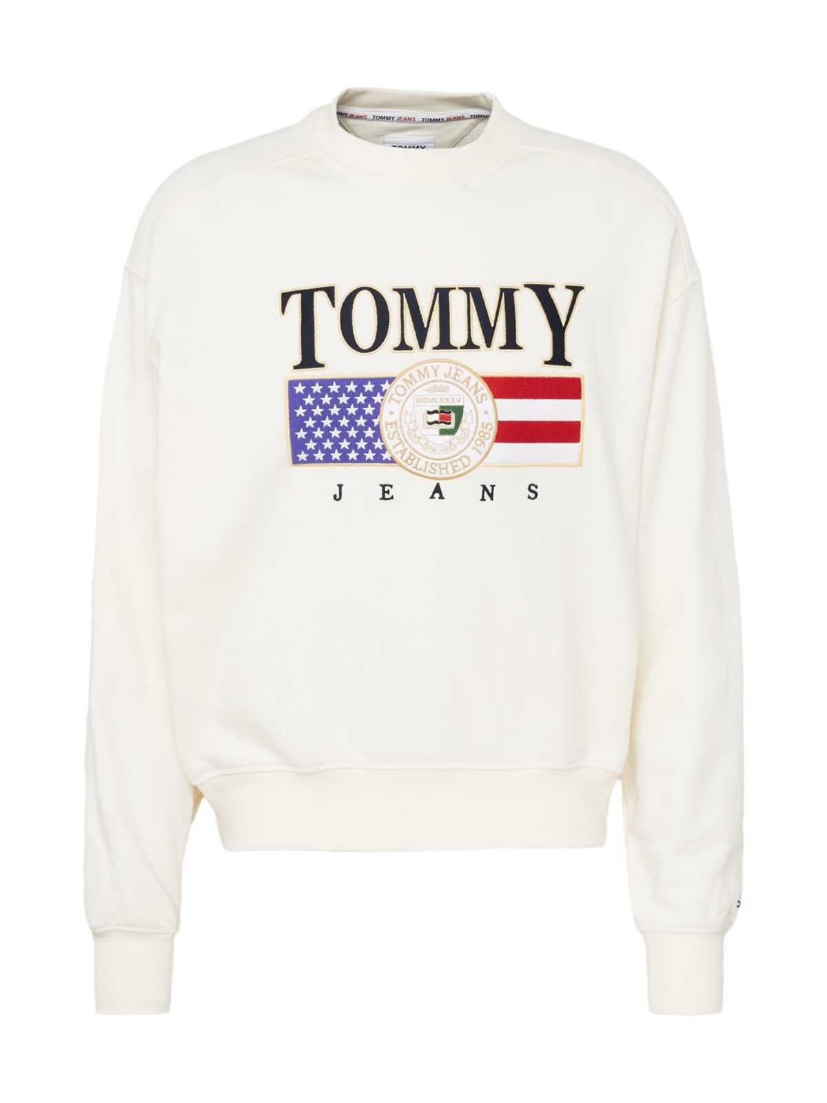 Tommy Jeans Mikina modrá / červená / černá / bílá