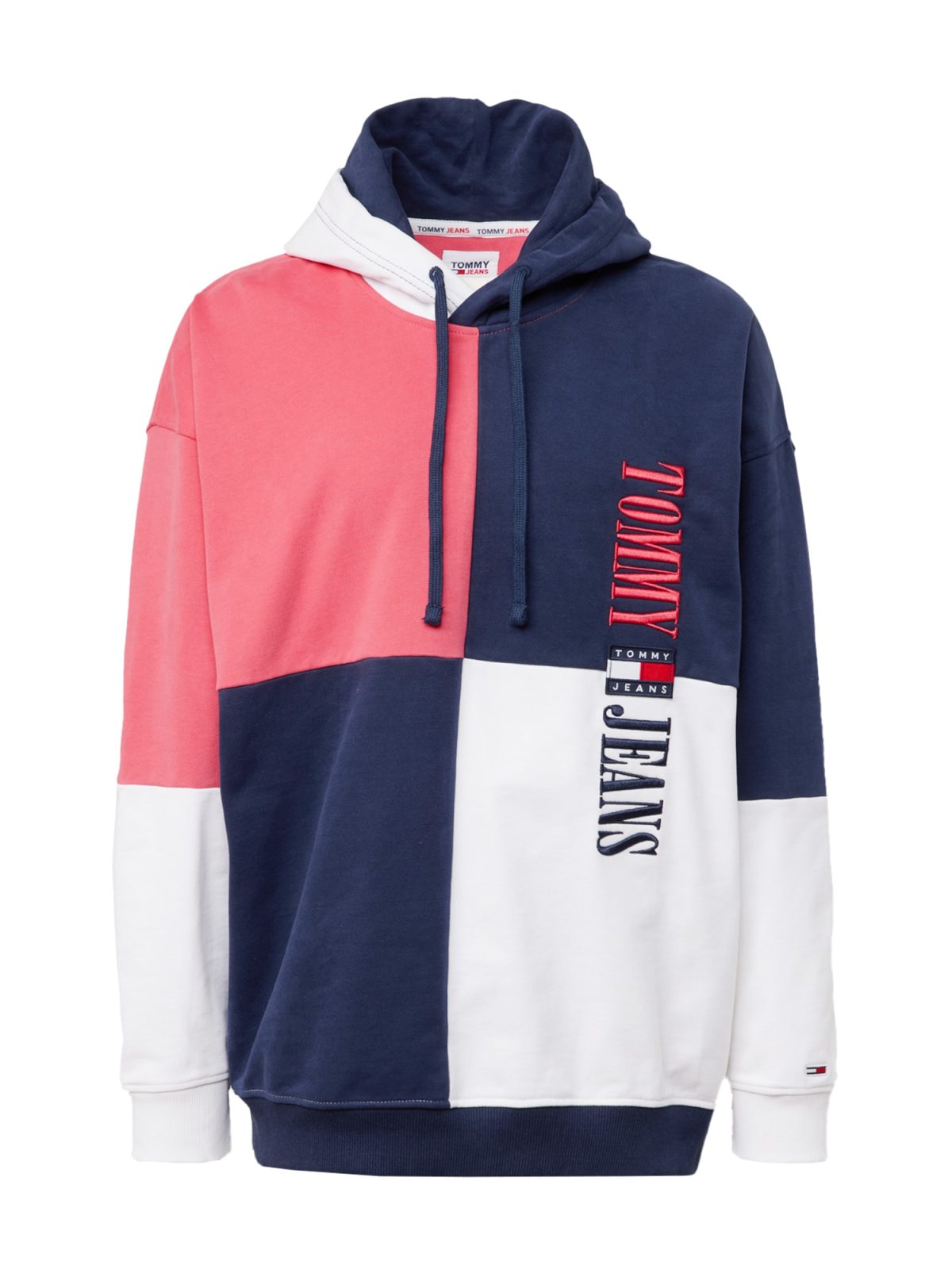 Tommy Jeans Mikina modrá / pink / bílá