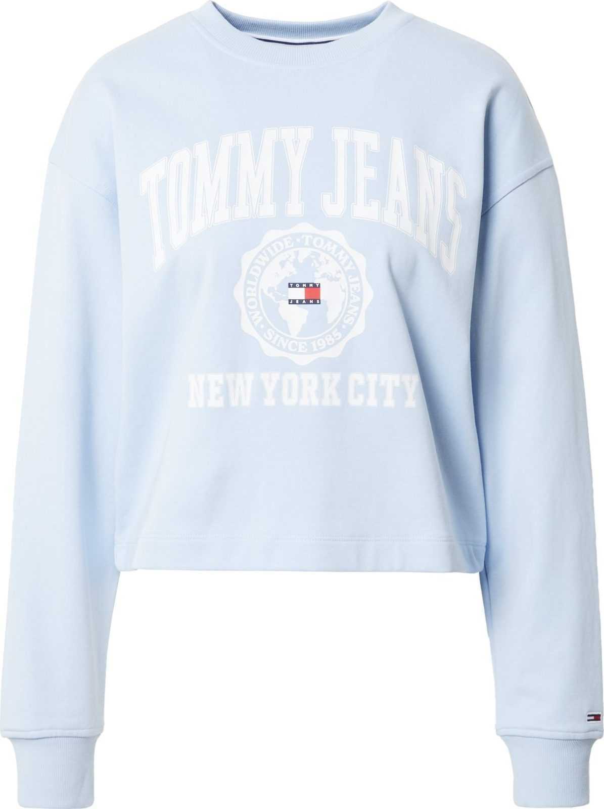 Tommy Jeans Mikina námořnická modř / světlemodrá / červená / bílá