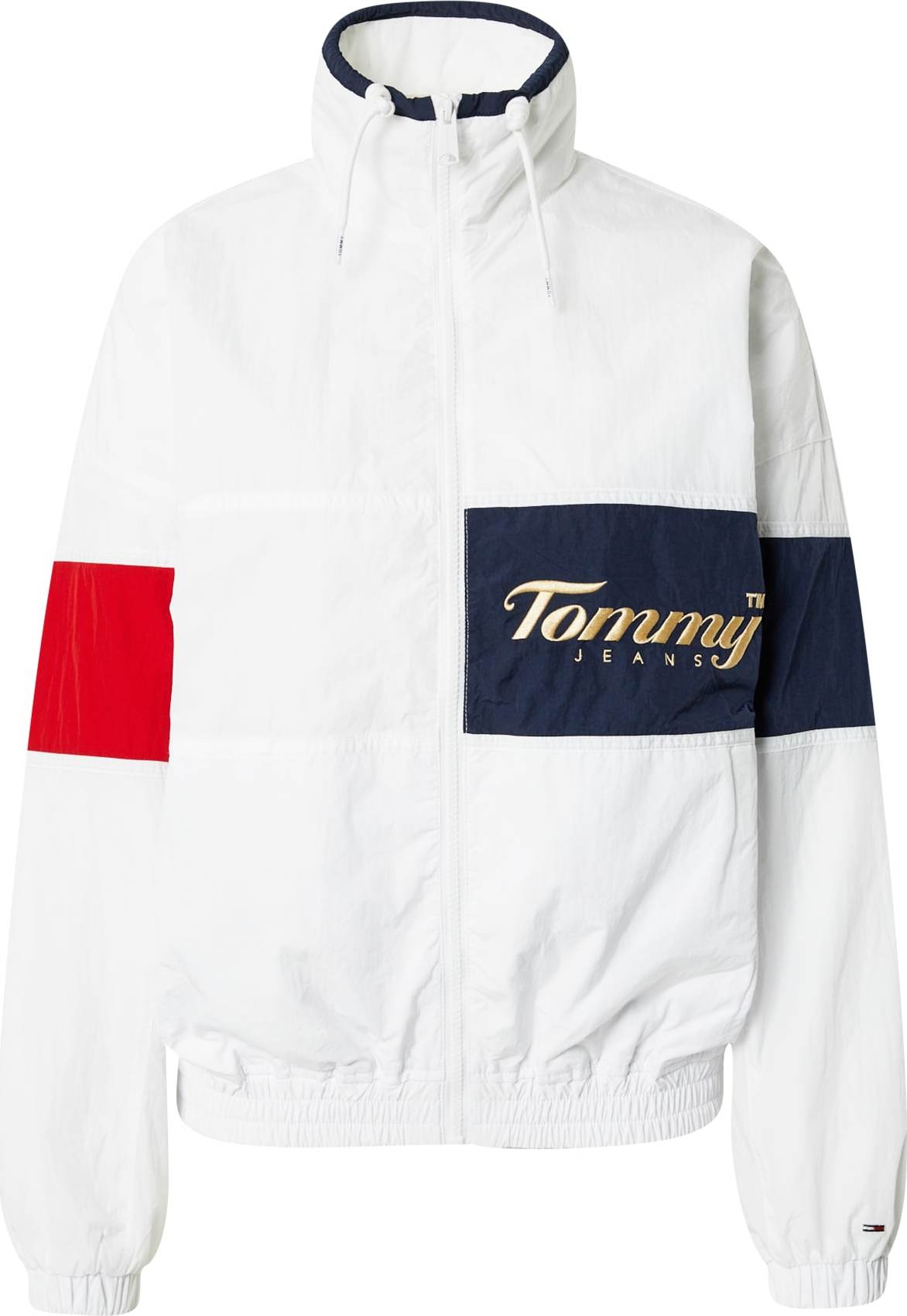 Tommy Jeans Přechodná bunda námořnická modř / zlatá / červená / bílá