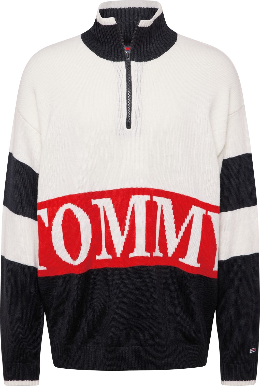 Tommy Jeans Svetr červená / černá / bílá