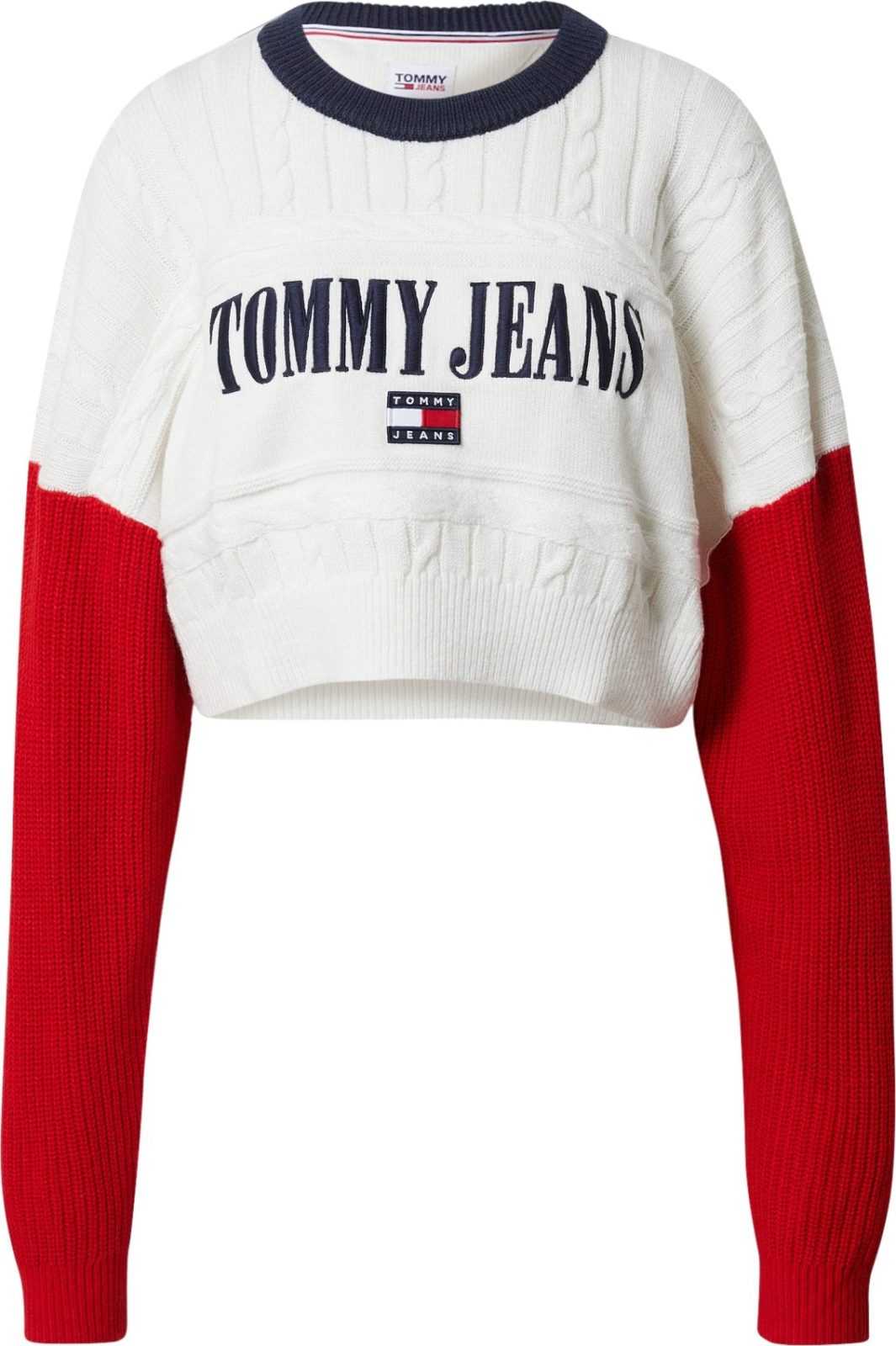 Tommy Jeans Svetr námořnická modř / červená / bílá