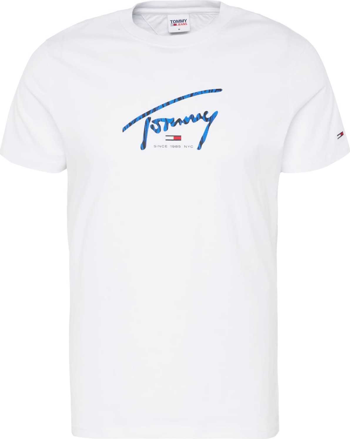 Tommy Jeans Tričko modrá / jasně červená / černá / bílá