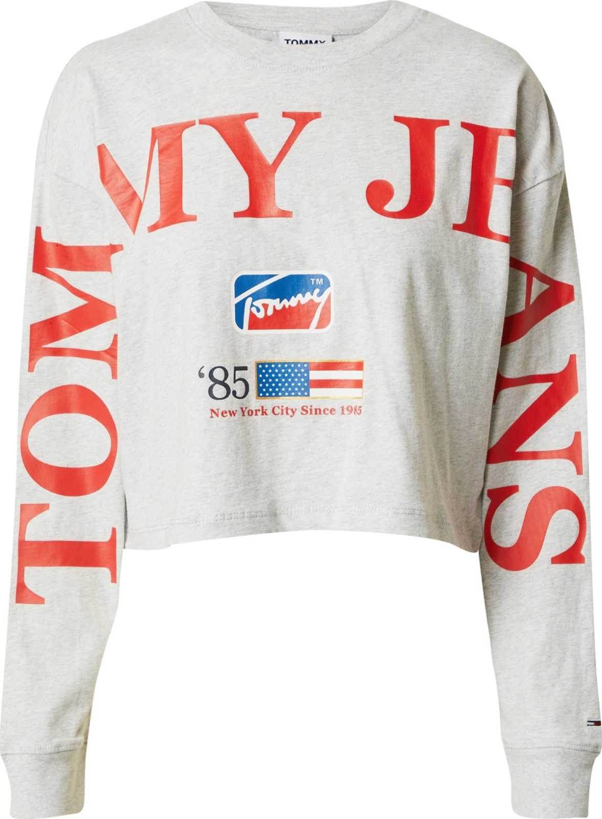 Tommy Jeans Tričko modrá / světle šedá / světle červená / bílá