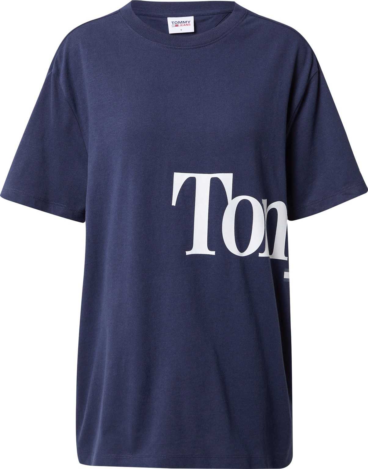 Tommy Jeans Tričko námořnická modř / bílá