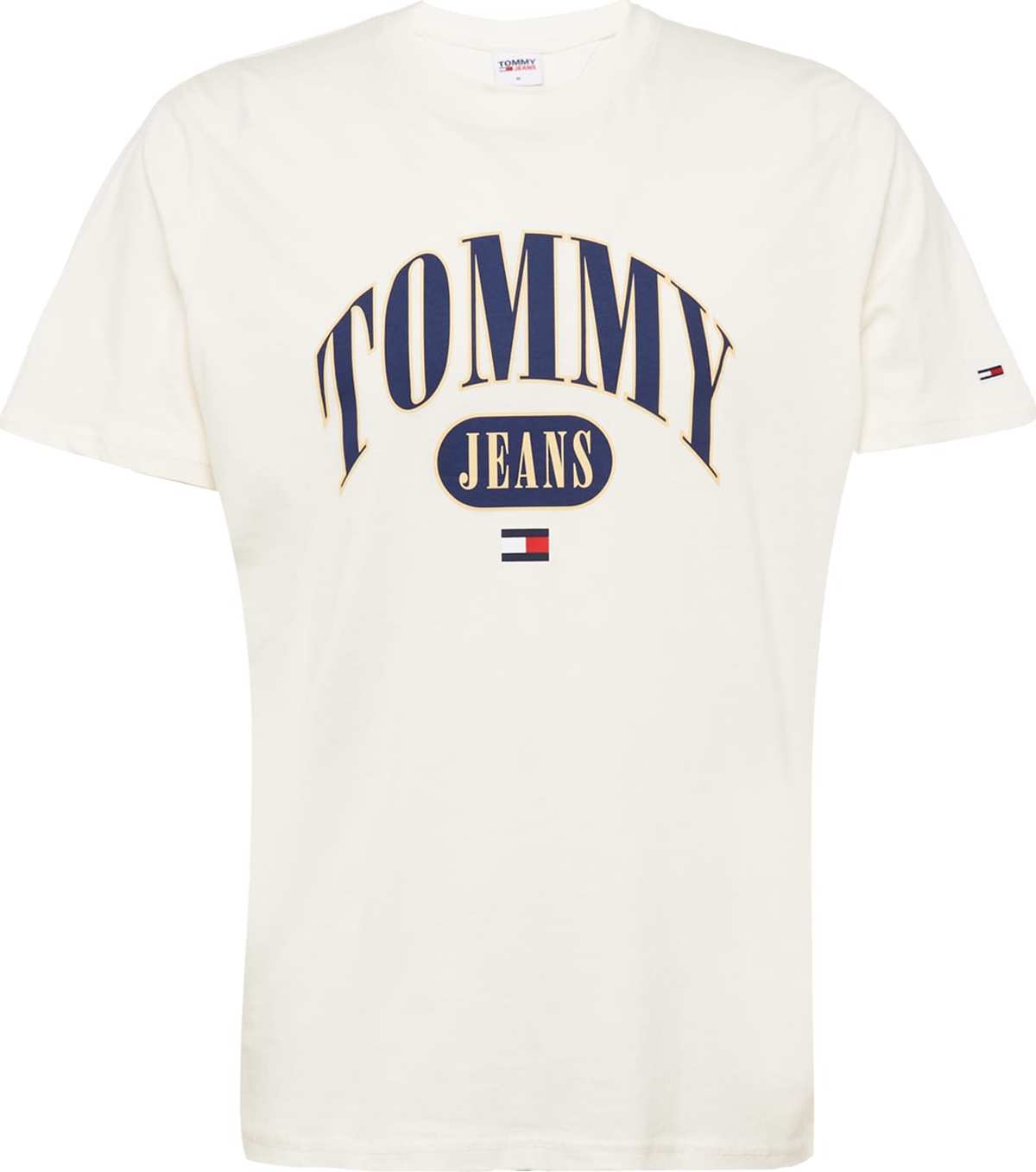 Tommy Jeans Tričko námořnická modř / světle žlutá / červená / bílá